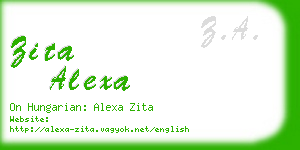 zita alexa business card